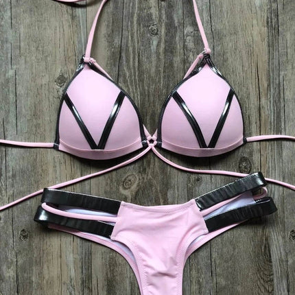 Women Gold Black Brazilian Bikini Set - Bikini Set - RUOTONGSEPT - Mad Fly Essentials