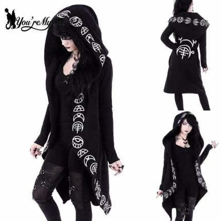 Women Gothic Black Long Sweatshirt Hoodies - Hoodies - HaiCospl - Mad Fly Essentials