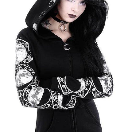 Women Gothic Black Long Sweatshirt Hoodies - Hoodies - HaiCospl - Mad Fly Essentials