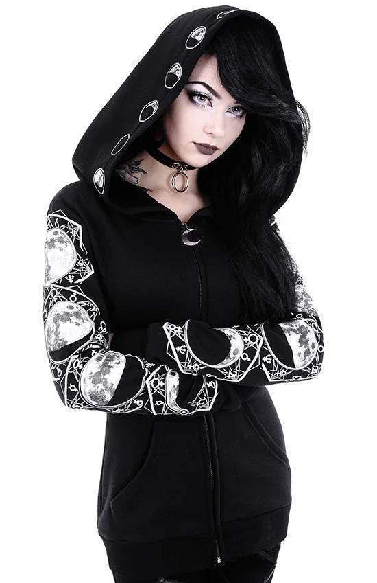 Women Gothic Black Long Sweatshirt Hoodies - Hoodies - HaiCospl - Mad Fly Essentials
