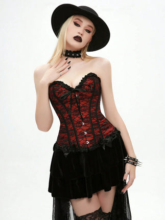 Women Gothic Corset Strap Lace Hosiery Halloween Costume - Costume - Gilishon - Mad Fly Essentials