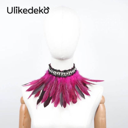 Women Gothic Feather Party Choker Necklace - Necklace - Ulikedeko - Mad Fly Essentials