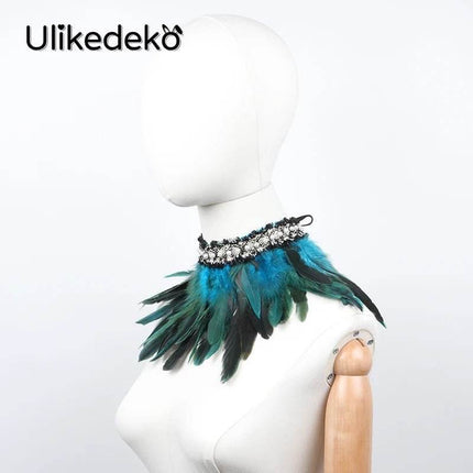Women Gothic Feather Party Choker Necklace - Necklace - Ulikedeko - Mad Fly Essentials