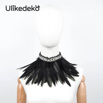 Women Gothic Feather Party Choker Necklace - Necklace - Ulikedeko - Mad Fly Essentials