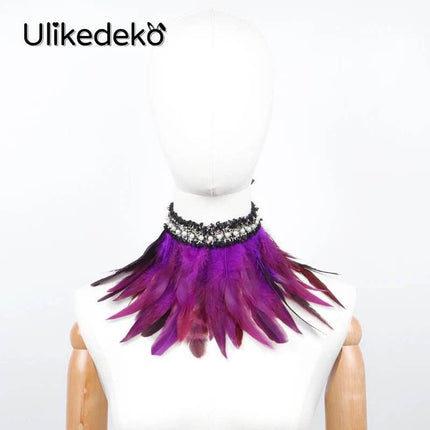 Women Gothic Feather Party Choker Necklace - Necklace - Ulikedeko - Mad Fly Essentials