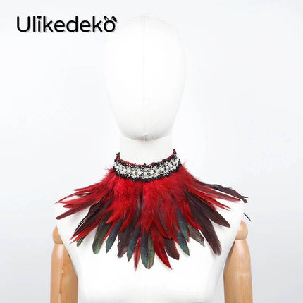 Women Gothic Feather Party Choker Necklace - Necklace - Ulikedeko - Mad Fly Essentials