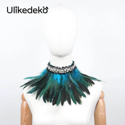 Women Gothic Feather Party Choker Necklace - Necklace - Ulikedeko - Mad Fly Essentials