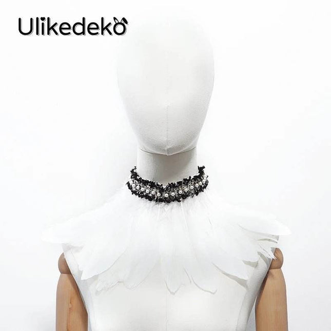 Women Gothic Feather Party Choker Necklace - Necklace - Ulikedeko - Mad Fly Essentials