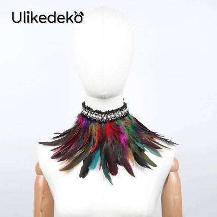 Women Gothic Feather Party Choker Necklace - Necklace - Ulikedeko - Mad Fly Essentials