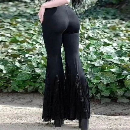 Women Gothic High Waist Flared Harem Pants - Harem Pants - InsGoth - Mad Fly Essentials