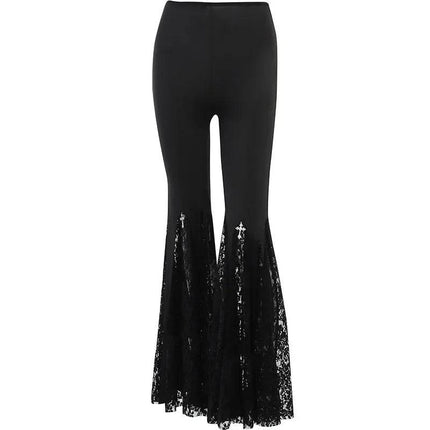 Women Gothic High Waist Flared Harem Pants - Harem Pants - InsGoth - Mad Fly Essentials