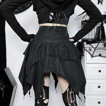 Women Gothic Punk Irregular Mini Skirt - Mini Skirt - CORLVON - Mad Fly Essentials