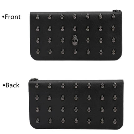 Women Gothic Rivet Skull Credit Card Clip Wallet - Wallet - MIYIN - Mad Fly Essentials
