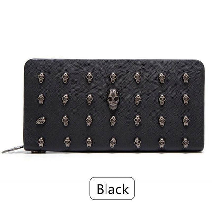 Women Gothic Rivet Skull Credit Card Clip Wallet - Wallet - MIYIN - Mad Fly Essentials