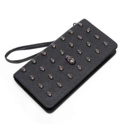 Women Gothic Rivet Skull Credit Card Clip Wallet - Wallet - MIYIN - Mad Fly Essentials