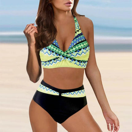 Women Gradient 3D Blue Tankini Swimwear Set - Swimwear Set - Swimmart - Mad Fly Essentials