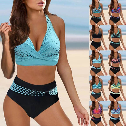 Women Gradient 3D Blue Tankini Swimwear Set - Swimwear Set - Swimmart - Mad Fly Essentials