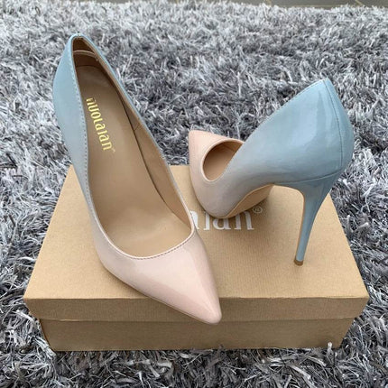 Women Gradient Stiletto Leather High Heels - High Heels - nuolaian - Mad Fly Essentials