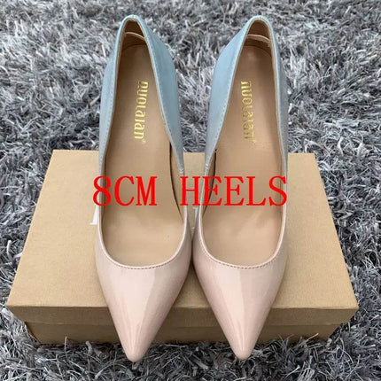Women Gradient Stiletto Leather High Heels - High Heels - nuolaian - Mad Fly Essentials