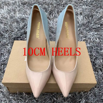 Women Gradient Stiletto Leather High Heels - High Heels - nuolaian - Mad Fly Essentials