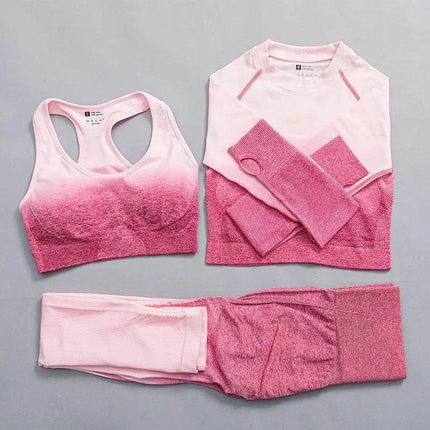 Women Gradient Yoga Fitness Tracksuit Sets - Mad Fly Essentials