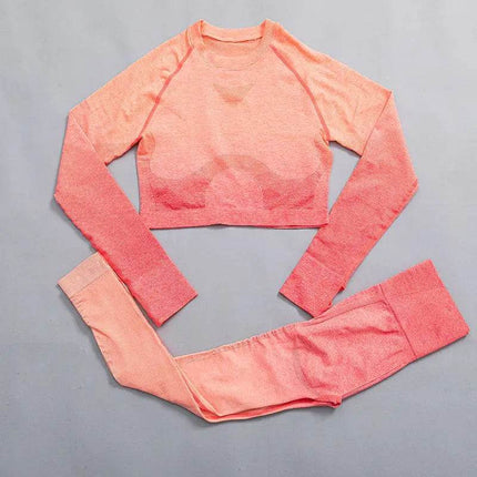 Women Gradient Yoga Fitness Tracksuit Sets - Mad Fly Essentials