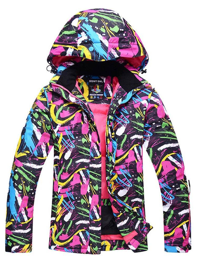 Women Graffiti Windproof Snowboarding Ski Jacket - Jacket - ARCTIC QUEEN - Mad Fly Essentials