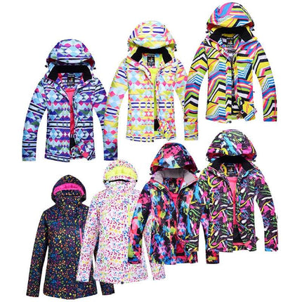 Women Graffiti Windproof Snowboarding Ski Jacket - Jacket - ARCTIC QUEEN - Mad Fly Essentials