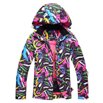 Women Graffiti Windproof Snowboarding Ski Jacket - Jacket - ARCTIC QUEEN - Mad Fly Essentials