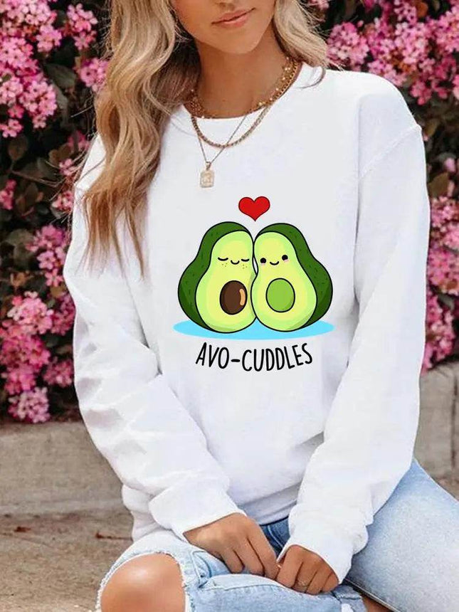 Women Graphic Avocado Sessions Casual Hoodies - Mad Fly Essentials