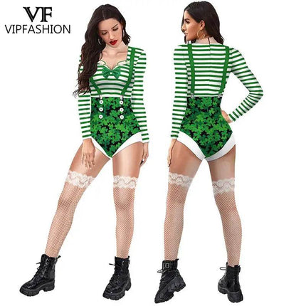 Women Green Cosplay Costume Bodysuit Jumpsuit - Mad Fly Essentials