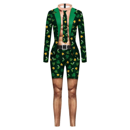 Women Green Cosplay Costume Bodysuit Jumpsuit - Mad Fly Essentials