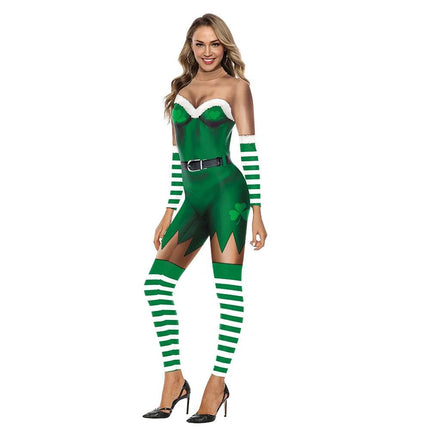 Women Green Cosplay Costume Bodysuit Jumpsuit - Mad Fly Essentials