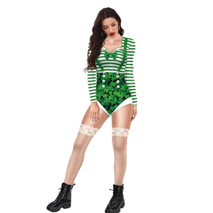 Women Green Cosplay Costume Bodysuit Jumpsuit - Mad Fly Essentials