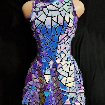 Women Green Star Evening Birthday Mini Dress - Mini Dress - Chicology - Mad Fly Essentials