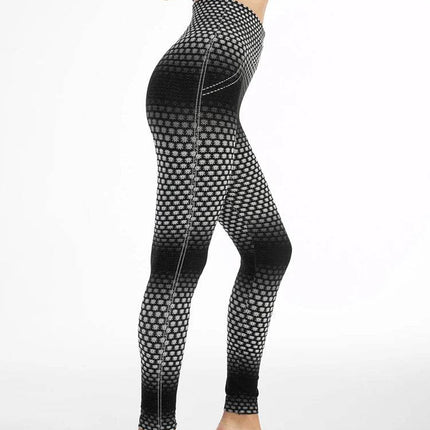 Women Grey Honeycomb High Elastic Fitness Leggings - Fitness Leggings - Burlapp - Mad Fly Essentials