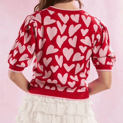 Women Half Sleeve Heart Casual Sweater - Sweater - trafza - Mad Fly Essentials