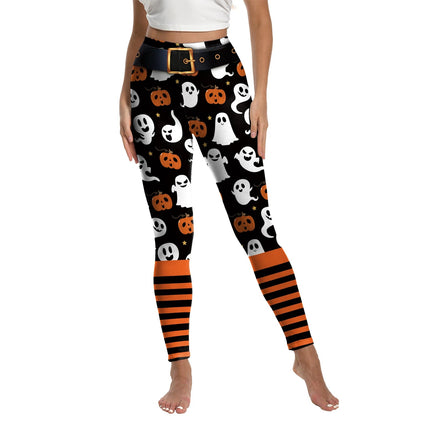 Women Halloween Punk Ghost Striped Fitness Leggings - Fitness Leggings - You're My Secret - Mad Fly Essentials