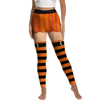 Women Halloween Punk Ghost Striped Fitness Leggings - Fitness Leggings - You're My Secret - Mad Fly Essentials