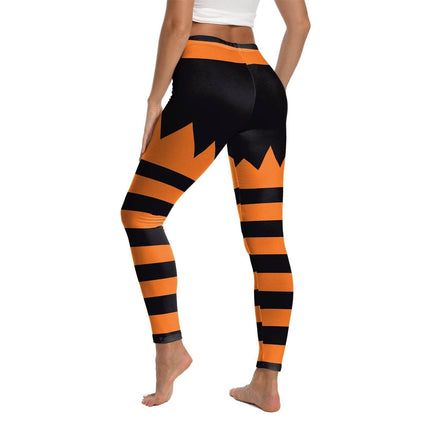 Women Halloween Punk Ghost Striped Fitness Leggings - Fitness Leggings - You're My Secret - Mad Fly Essentials