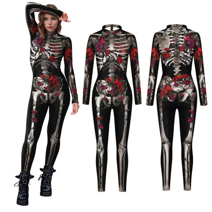 Women Halloween Skeleton Cosplay Outfit Jumpsuit - Jumpsuit - HaiCospl - Mad Fly Essentials