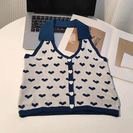 Women Halter Backless Love Hearts Crop Top - Mad Fly Essentials