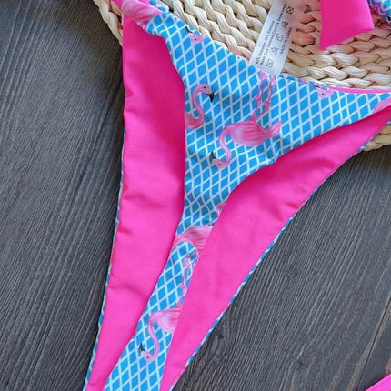 Women Halter Flamingo Bikini Swimwear Set - Swimwear Set - RUOTONGSEPT - Mad Fly Essentials