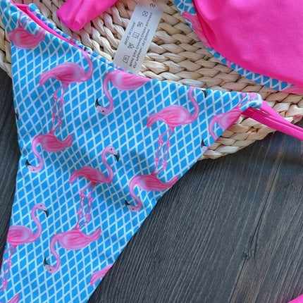 Women Halter Flamingo Bikini Swimwear Set - Swimwear Set - RUOTONGSEPT - Mad Fly Essentials