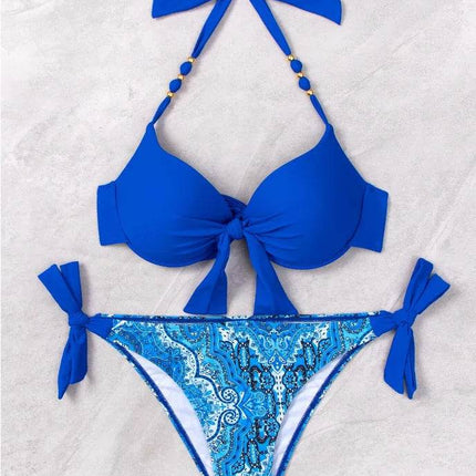 Women Halter High Floral Tankini Set - Tankini Set - VigoBreviya - Mad Fly Essentials