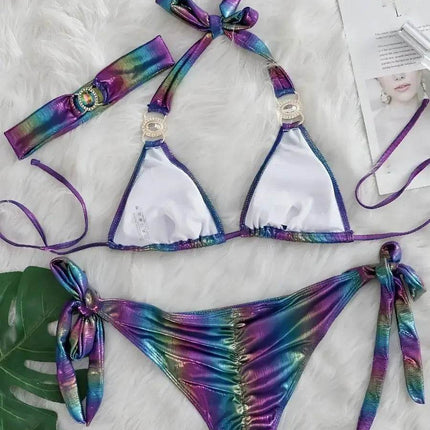 Women Halter Neon Pink Bandage 2pc Bikini Set - Bikini Set - Andzhelika - Mad Fly Essentials