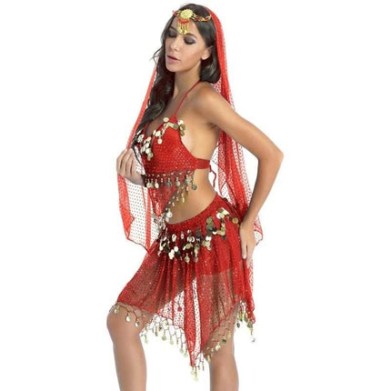 Women Halter Sequin Belly Dance Costume Set - Costume Set - Tiaobug - Mad Fly Essentials