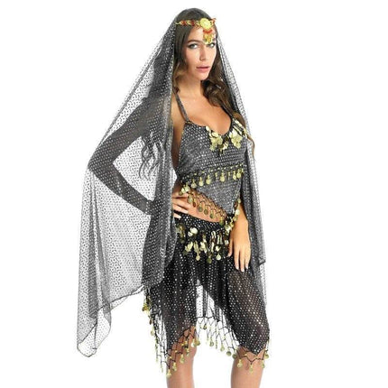 Women Halter Sequin Belly Dance Costume Set - Costume Set - Tiaobug - Mad Fly Essentials
