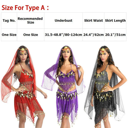 Women Halter Sequin Belly-Dance-Costume Set - Mad Fly Essentials