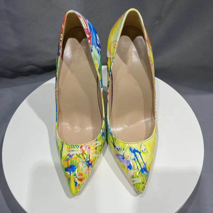 Women Hawaiian Graffiti Pointed High Heels - High Heels - Tikicup - Mad Fly Essentials